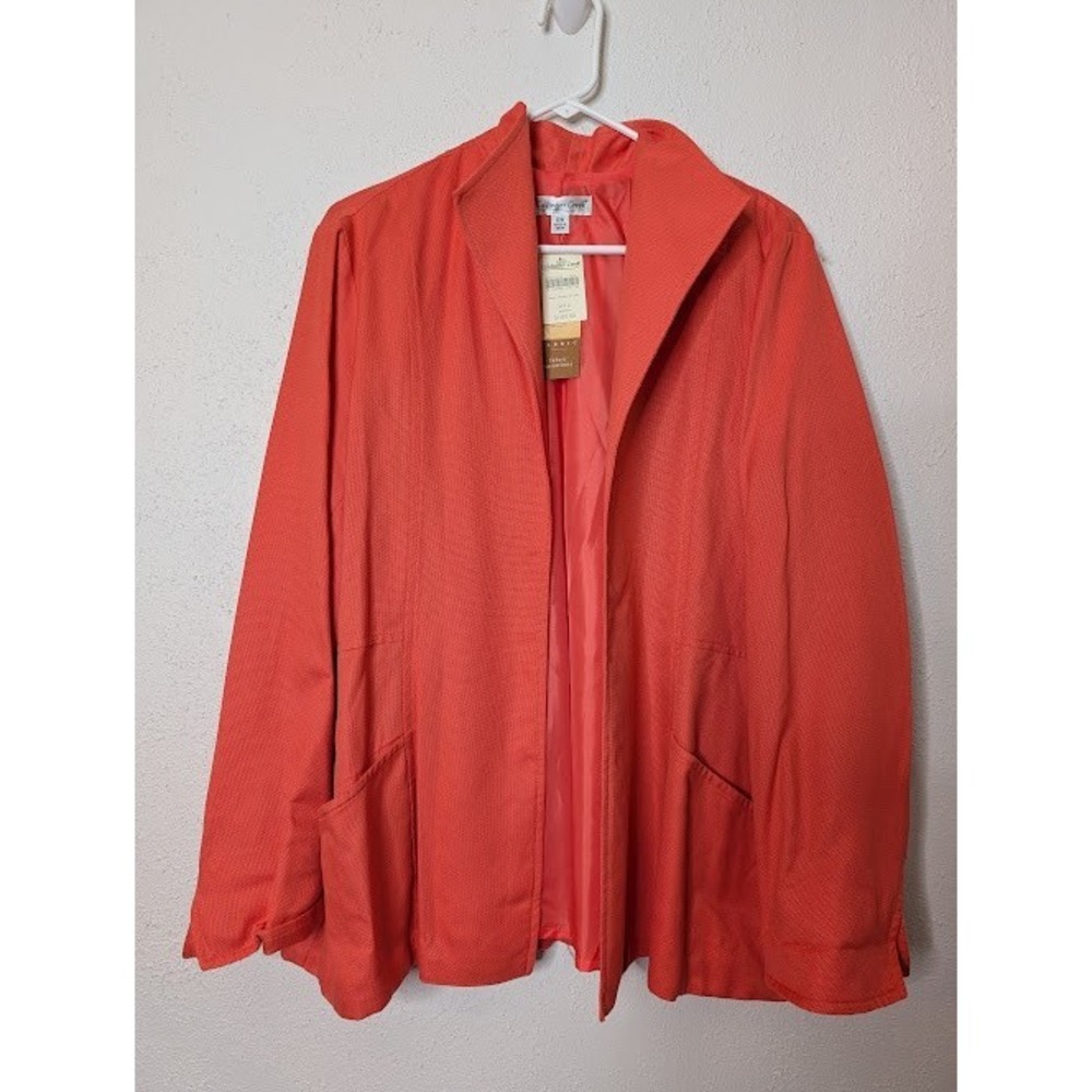 Coldwater Creek‎ Lined Orange Easy Throw On Jacket Blazer Size 18W Career Work